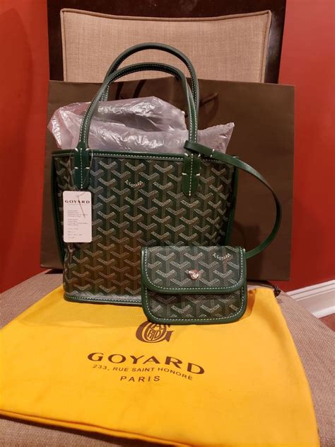 green goyard anjou mini|goyard anjou mini tote bag.